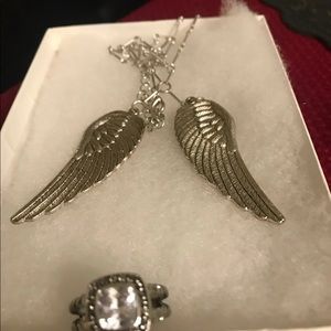 Wings necklace and a silver plated ring